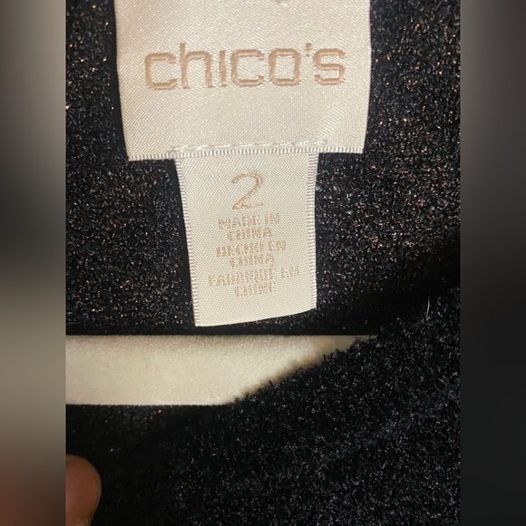 Chico's Brocade Crewneck Pullover Sweater Women’s Size 2 Medium Long Sleeve - Picture 3 of 6